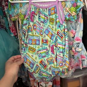 Colorful Boombox Print Kids Bodysuit